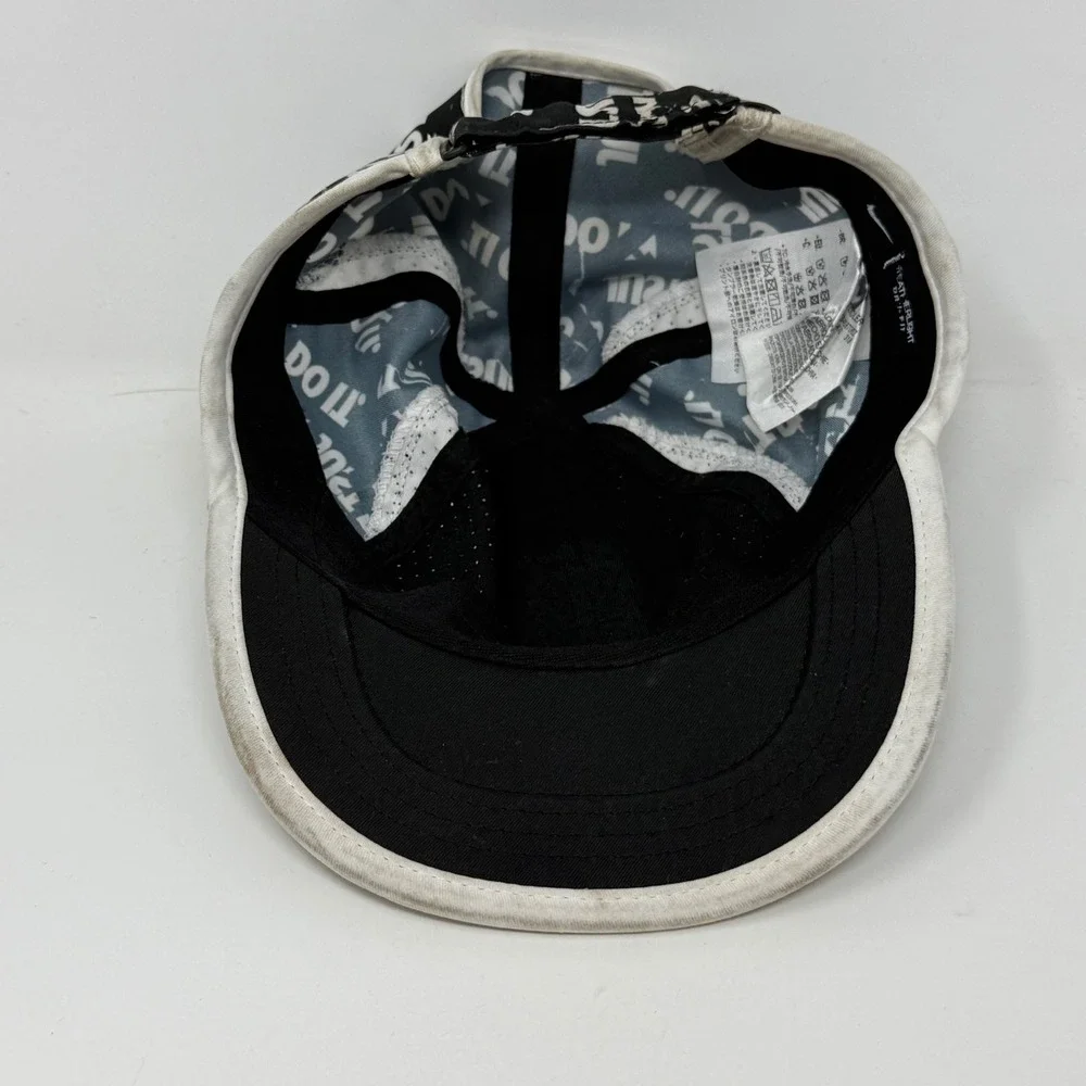 Nike Toddler Featherlight Dri-FIT Just Do It‎ Print Hat Black White Adjustable